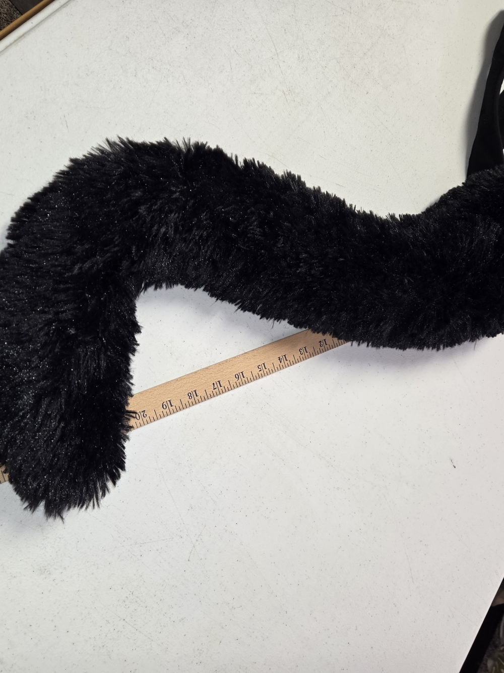 Black Faux Fur Animal Cat Tail Costume Accessory Cosplay Halloween - Picture 4 of 12